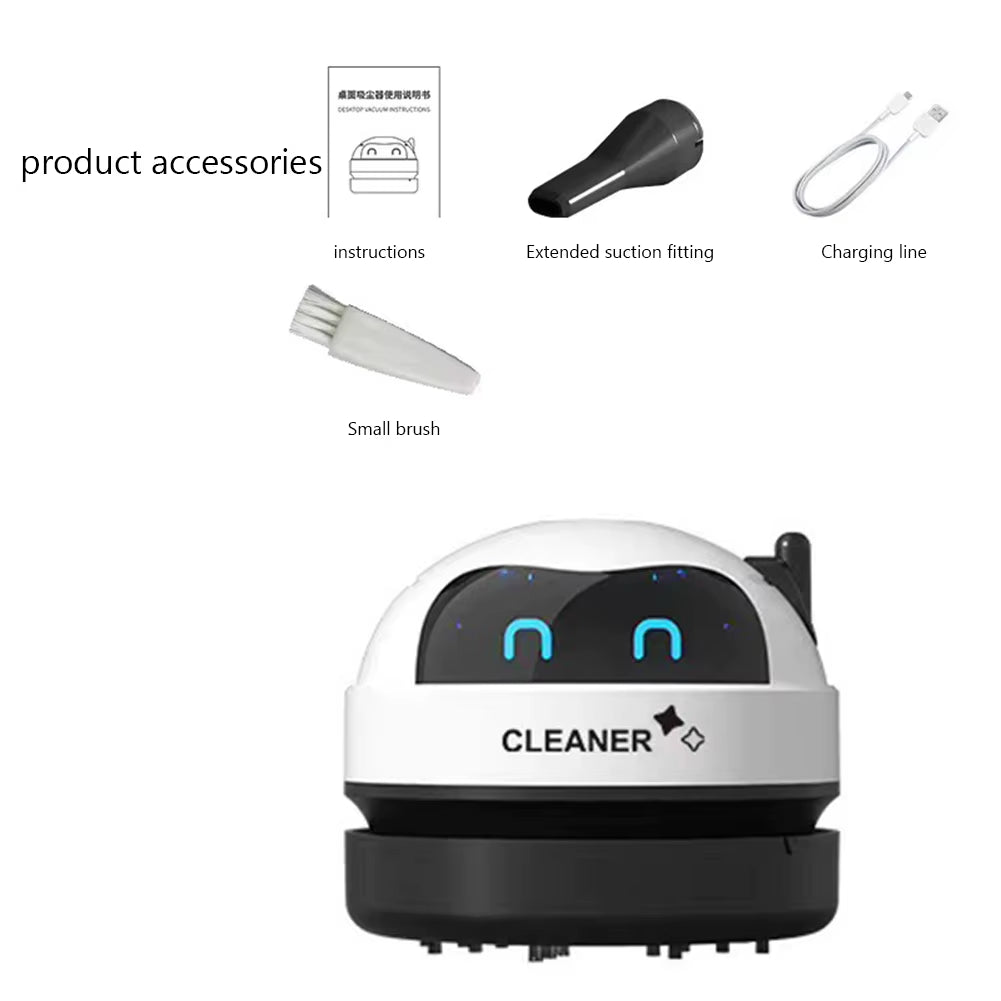 Portable Mini Vacuum Cleaner for Desk and Table Dust USB Rechargeable with Detachable Nozzle for Pet Hair and Crumbs Cleaning