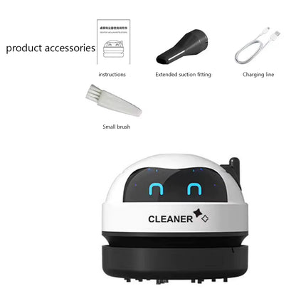 Portable Mini Vacuum Cleaner for Desk and Table Dust USB Rechargeable with Detachable Nozzle for Pet Hair and Crumbs Cleaning