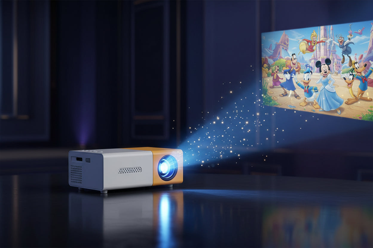 Mini Projector – 1080P Full HD Support, Portable LED Projector, 4K Video Playback, Multiple Connectivity Options