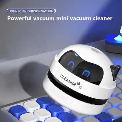 Portable Mini Vacuum Cleaner for Desk and Table Dust USB Rechargeable with Detachable Nozzle for Pet Hair and Crumbs Cleaning