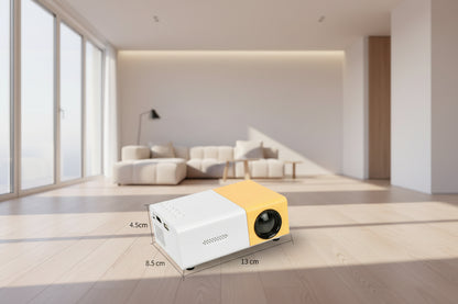 Mini Projector – 1080P Full HD Support, Portable LED Projector, 4K Video Playback, Multiple Connectivity Options aber die maße lassen
